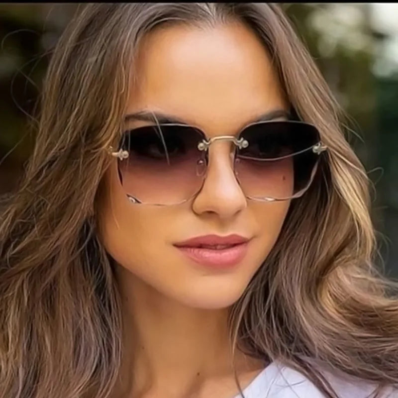 Rimless Square Sunglasses for Women (3-Pack)