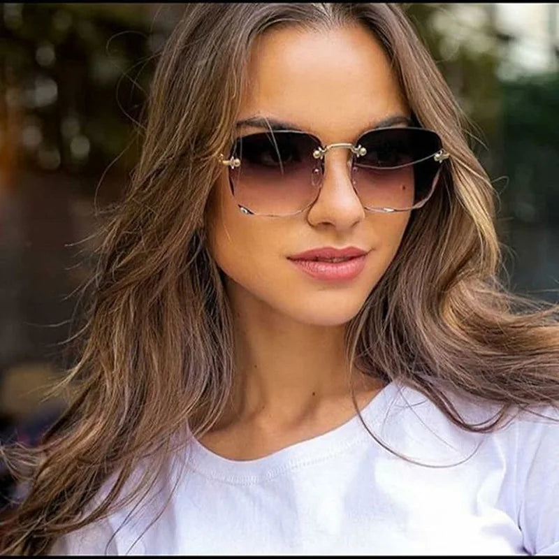 Rimless Square Sunglasses for Women (3-Pack)