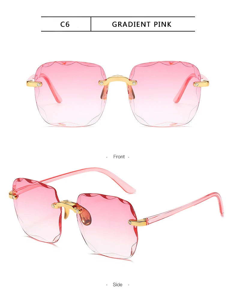 Rimless Square Sunglasses for Women (3-Pack)
