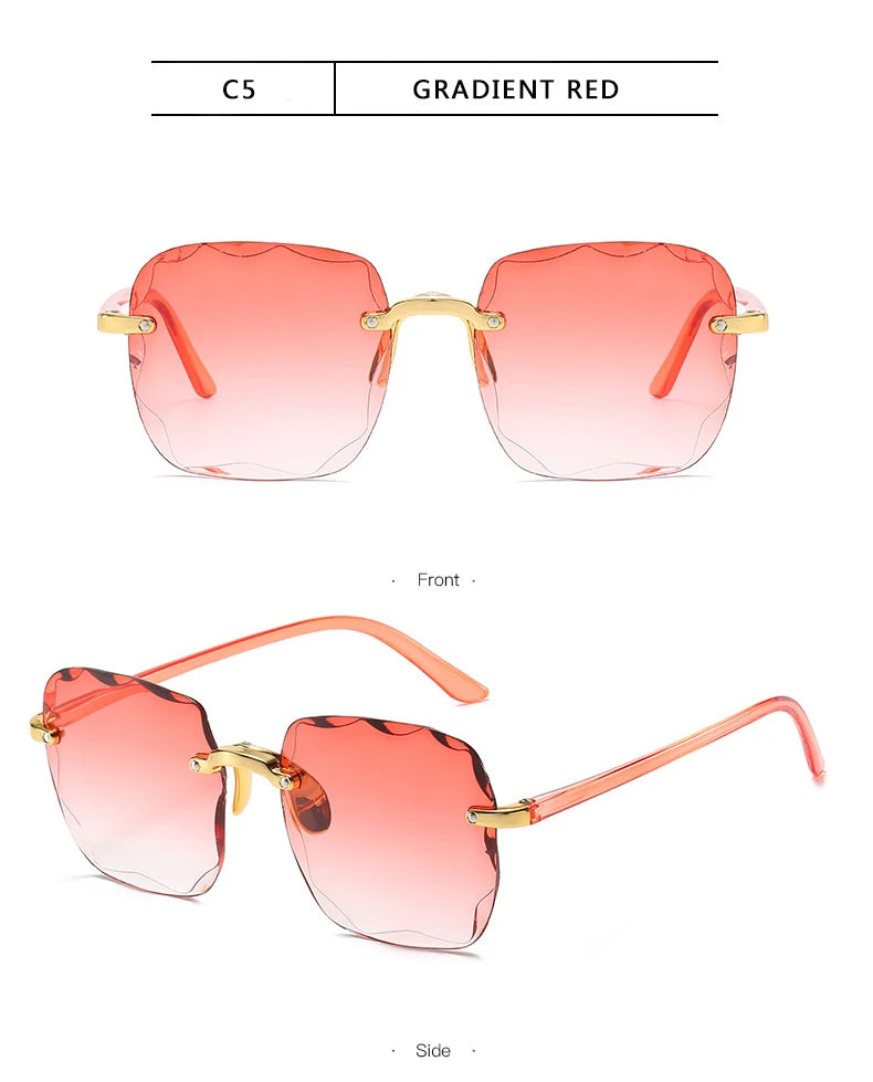 Rimless Square Sunglasses for Women (3-Pack)