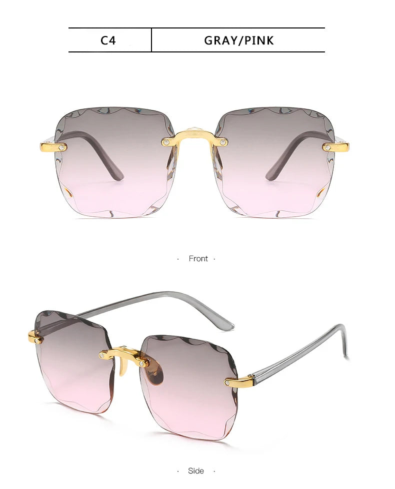 Rimless Square Sunglasses for Women (3-Pack)