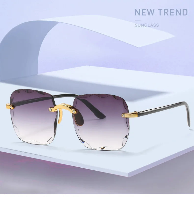 Rimless Square Sunglasses for Women (3-Pack)
