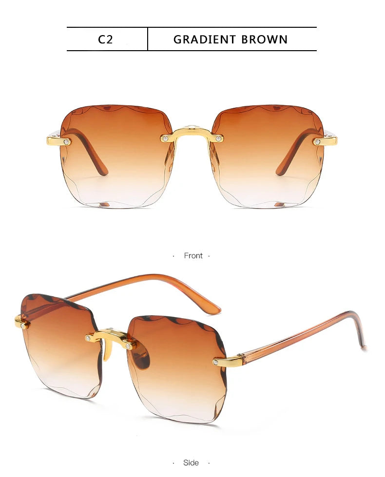 Rimless Square Sunglasses for Women (3-Pack)