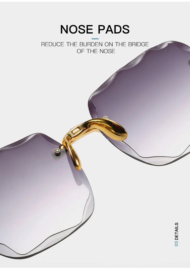 Rimless Square Sunglasses for Women (3-Pack)