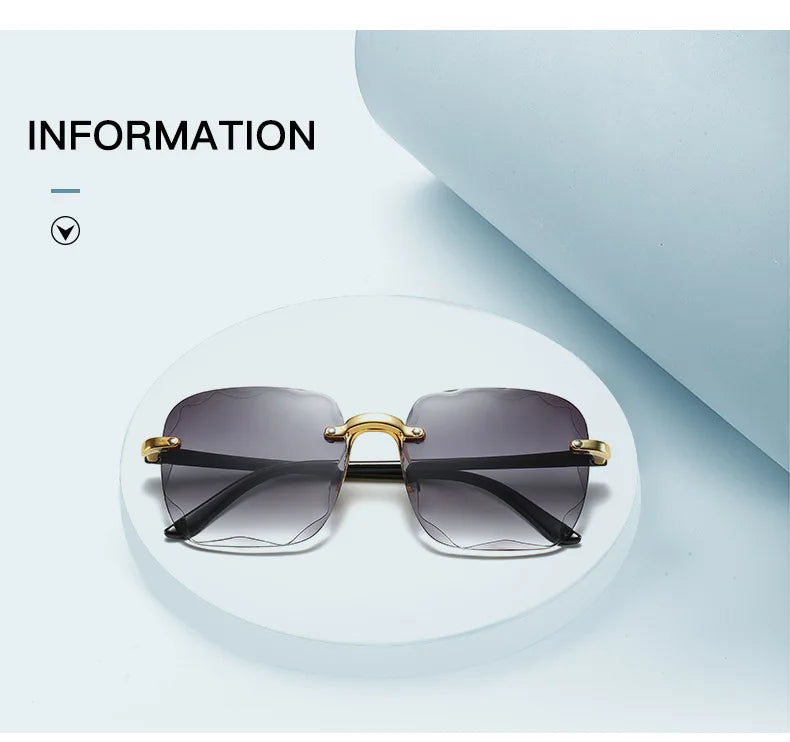 Rimless Square Sunglasses for Women (3-Pack)