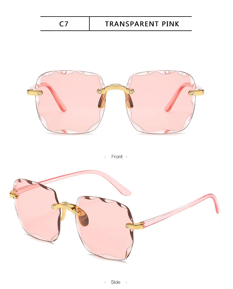 Rimless Square Sunglasses for Women (3-Pack)