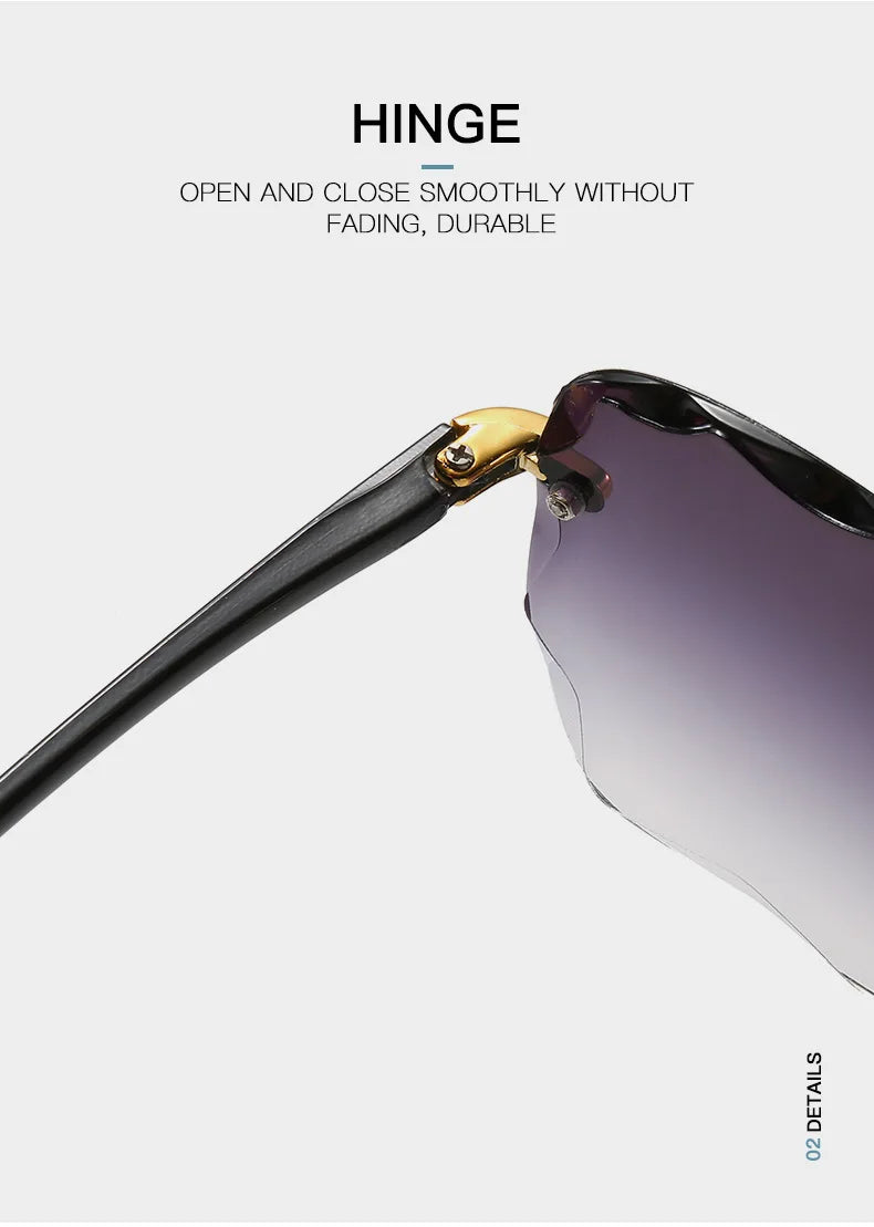 Rimless Square Sunglasses for Women (3-Pack)
