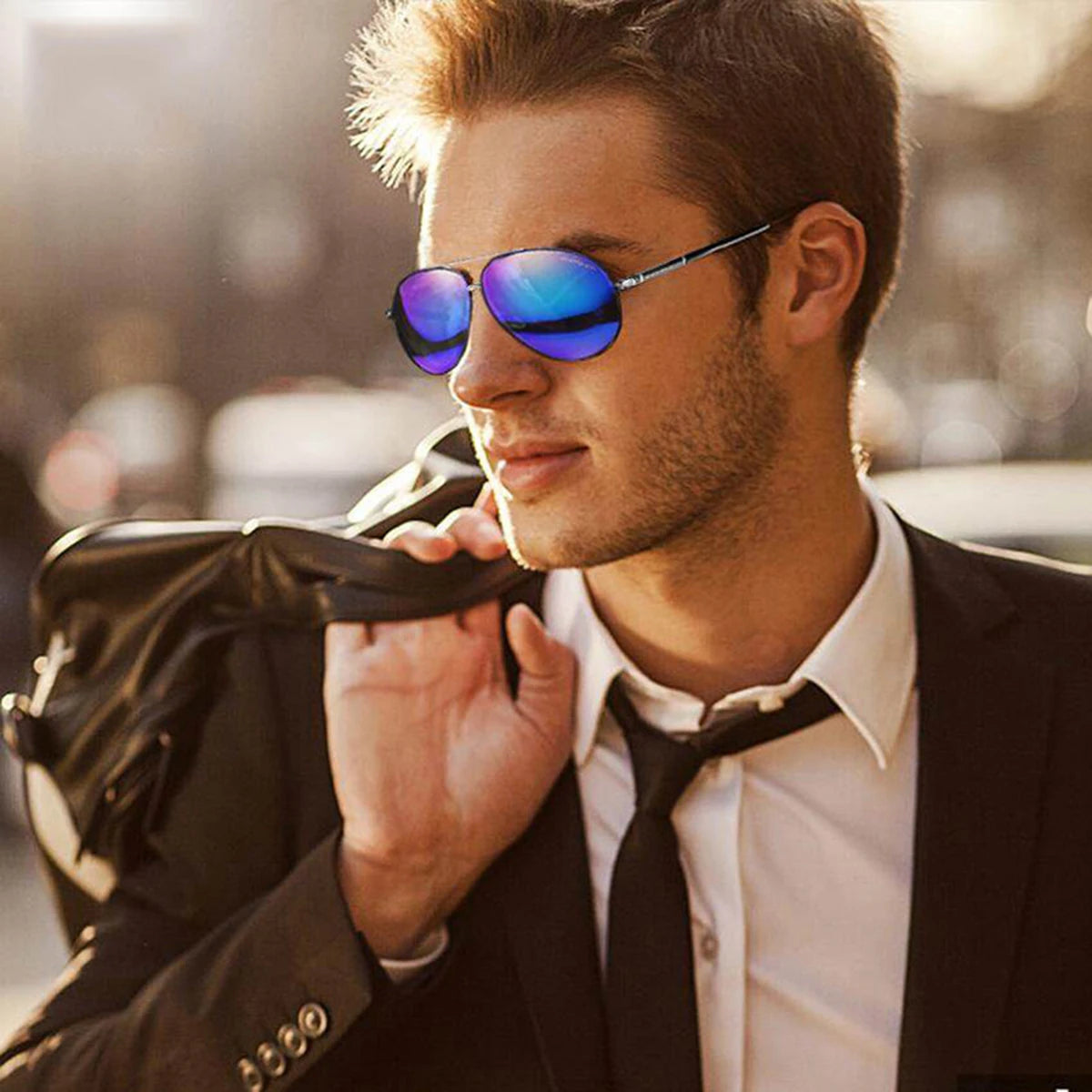 Metal-Frame Driving Sunglasses for Men