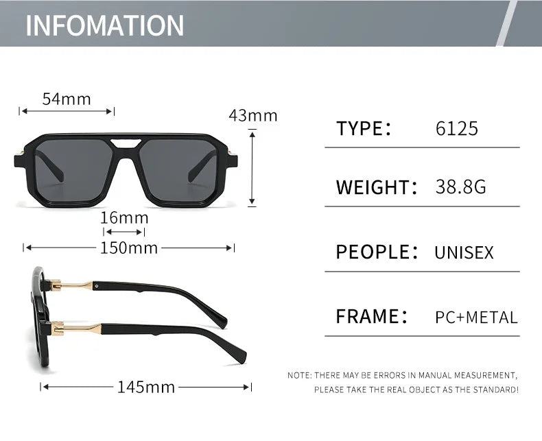 Vintage Square Sunglasses for Men