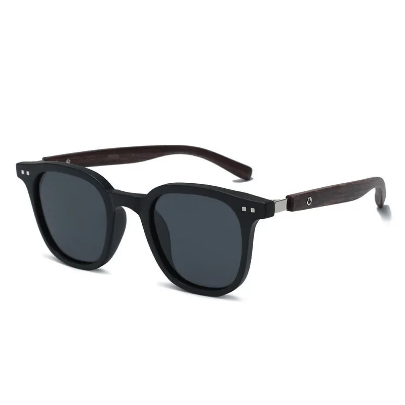 Wood-Grain Retro Sunglasses