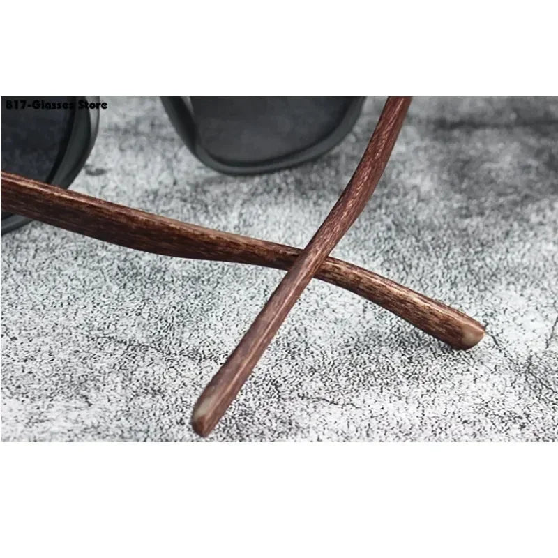 Wood-Grain Retro Sunglasses