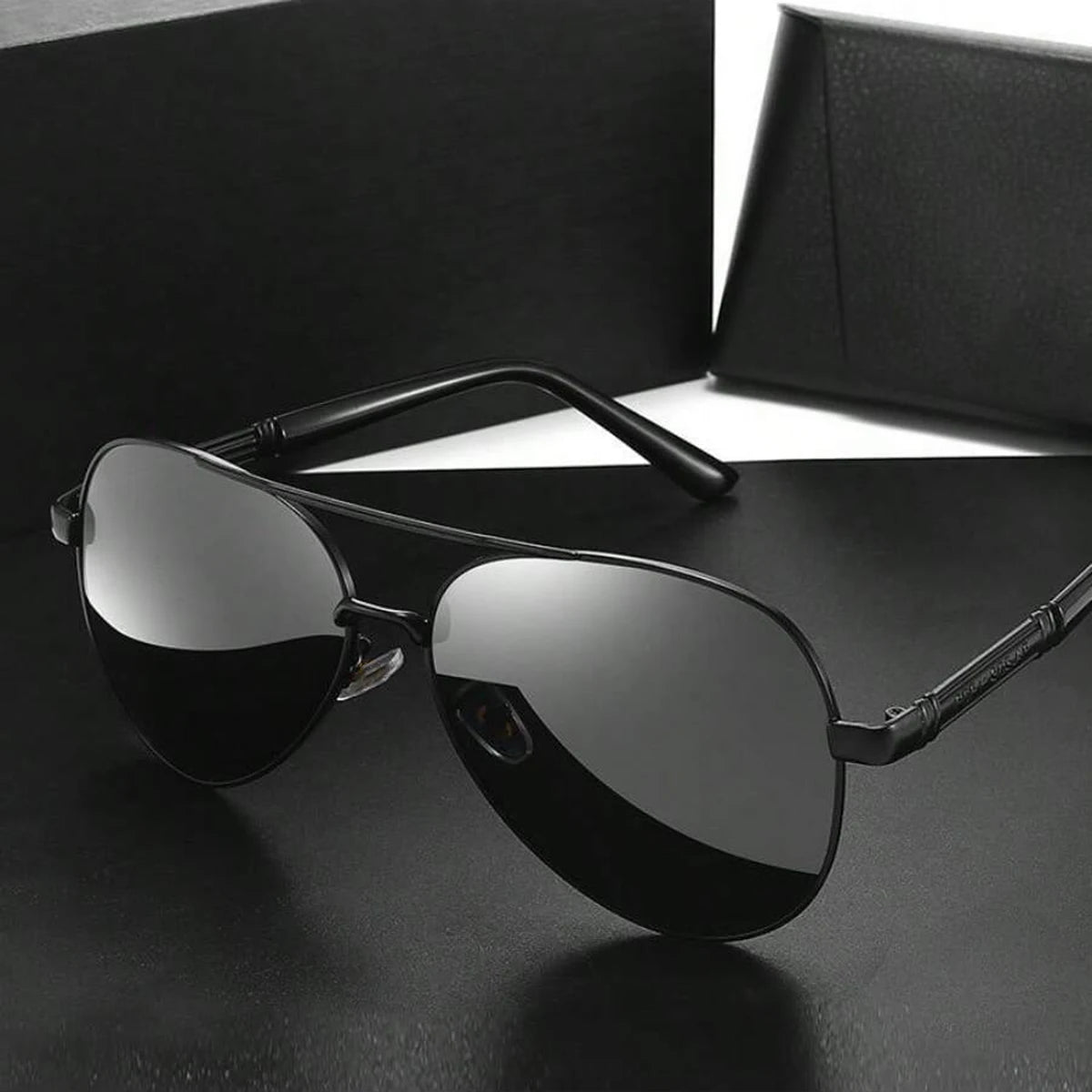 Metal-Frame Driving Sunglasses for Men