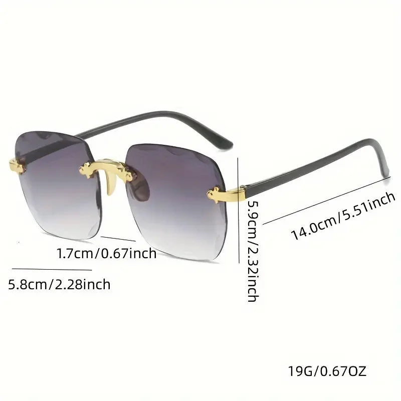Rimless Square Sunglasses for Women (3-Pack)