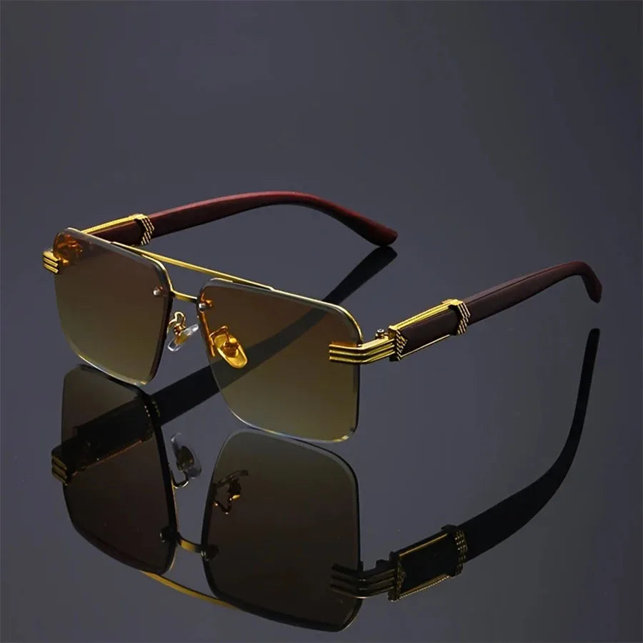 Textured Double-Bridge Sunglasses