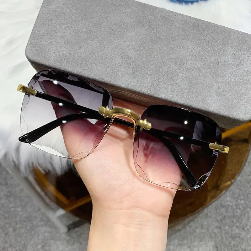 Rimless Square Sunglasses for Women (3-Pack)