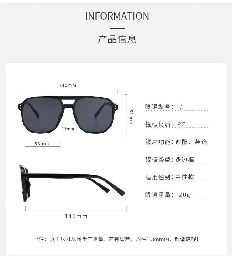 Oversized Vintage Square Sunglasses
