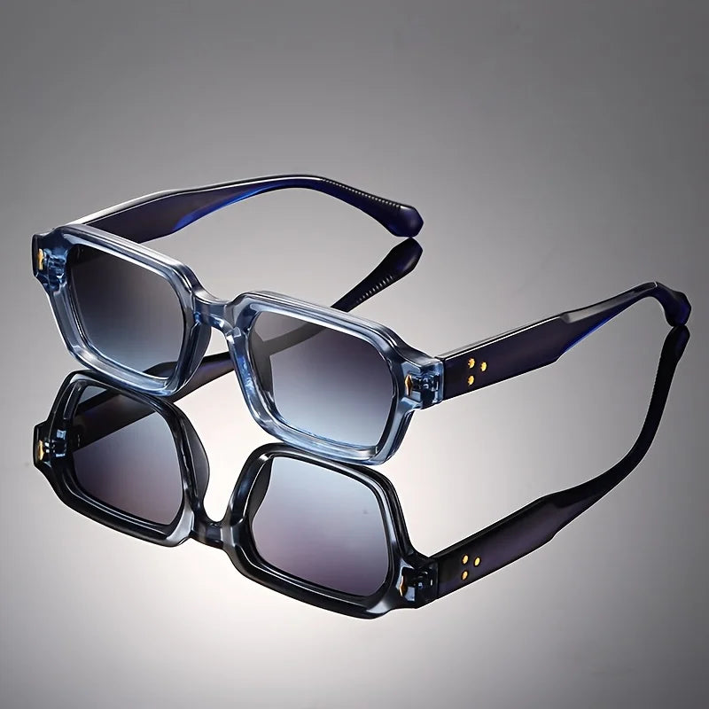 Retro square fashion glasses with colorful full-rim frame