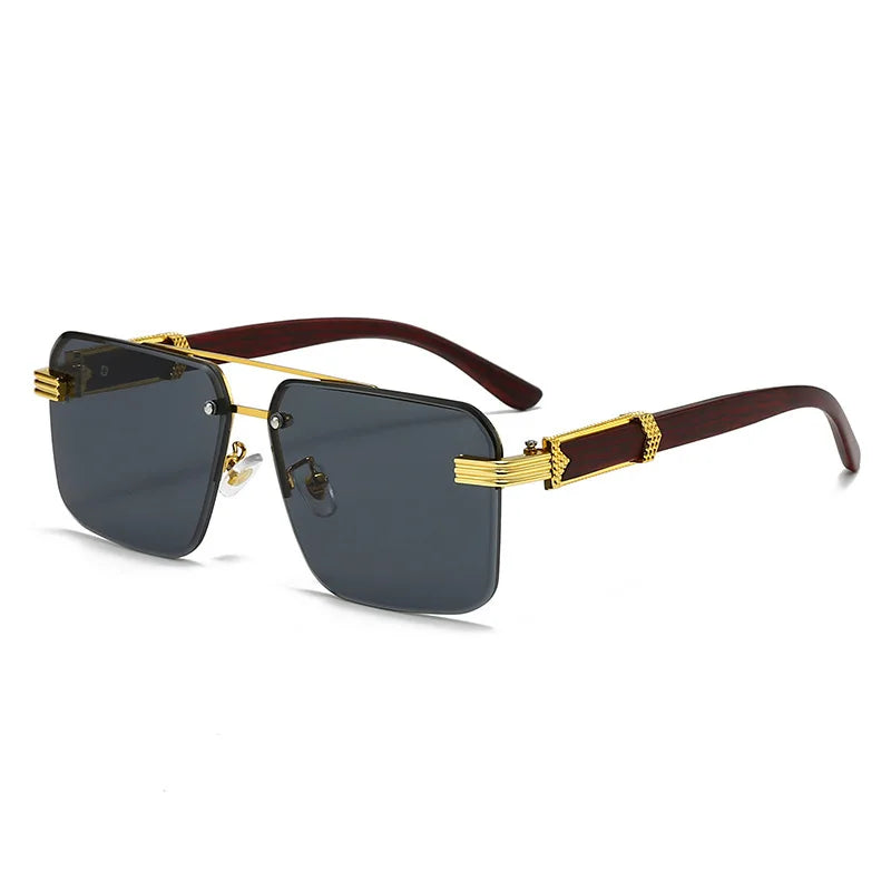 Textured Double-Bridge Sunglasses
