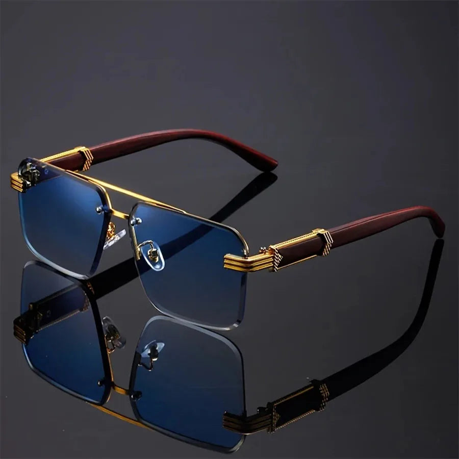 Textured Double-Bridge Sunglasses