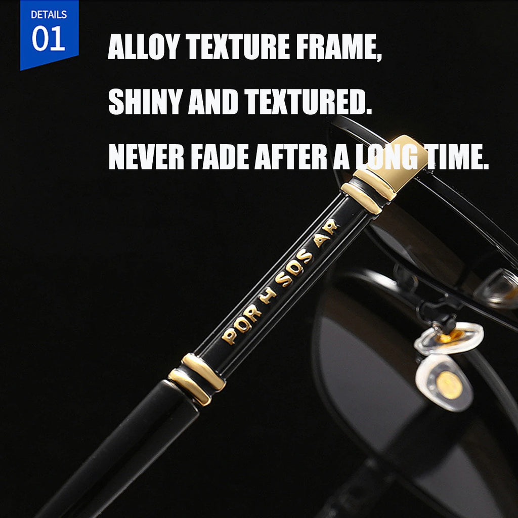 Metal-Frame Driving Sunglasses for Men