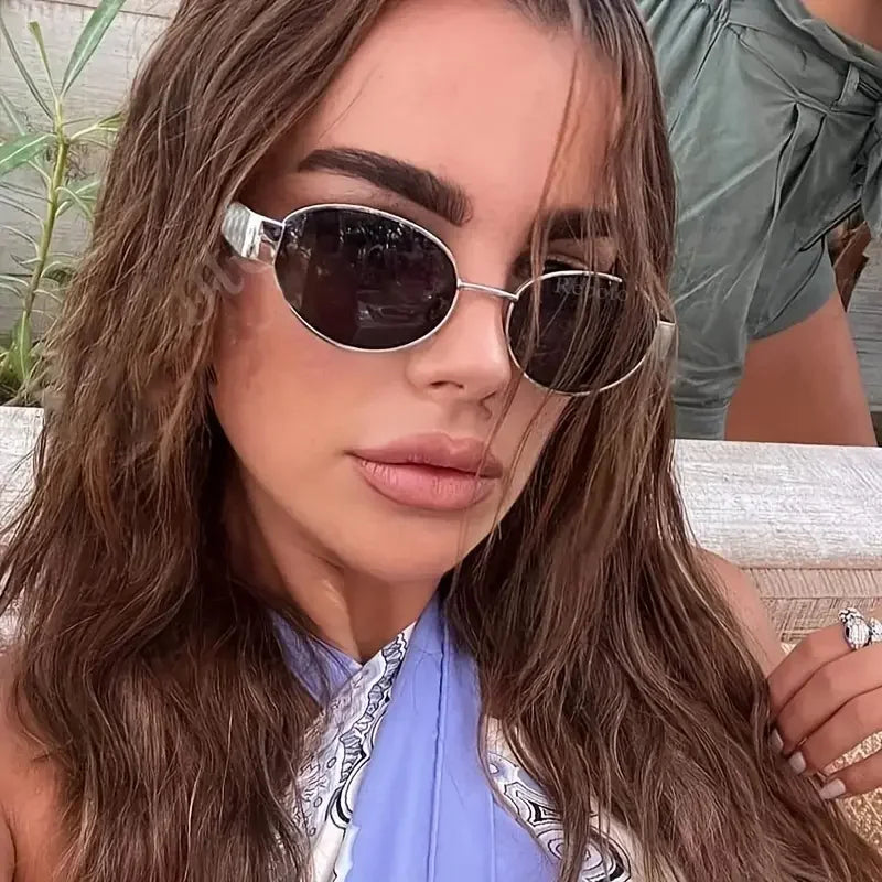 Vintage Oval Sunglasses for Women