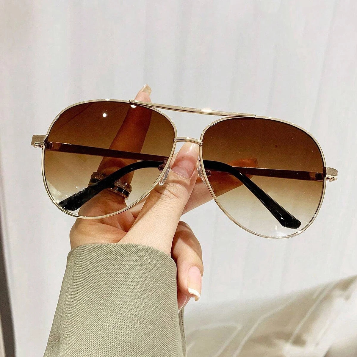 Metal-Frame Driving Sunglasses for Men