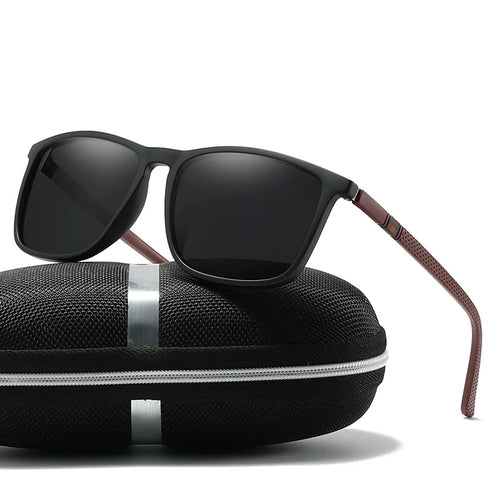 Polarized square sport sunglasses for men with UV400 lenses