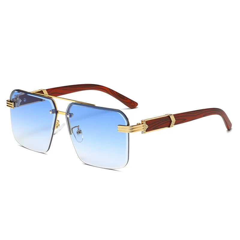 Textured Double-Bridge Sunglasses